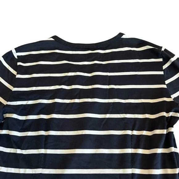 J. McLaughlin Back White Stripe Dress Shift 3/4 Sleeves Stretch Size Small Women - Picture 7 of 11